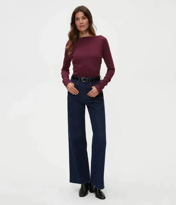 Michael Stars Clarke Ruched Tee- T-Shirts | Ultra Rib T-Shirts