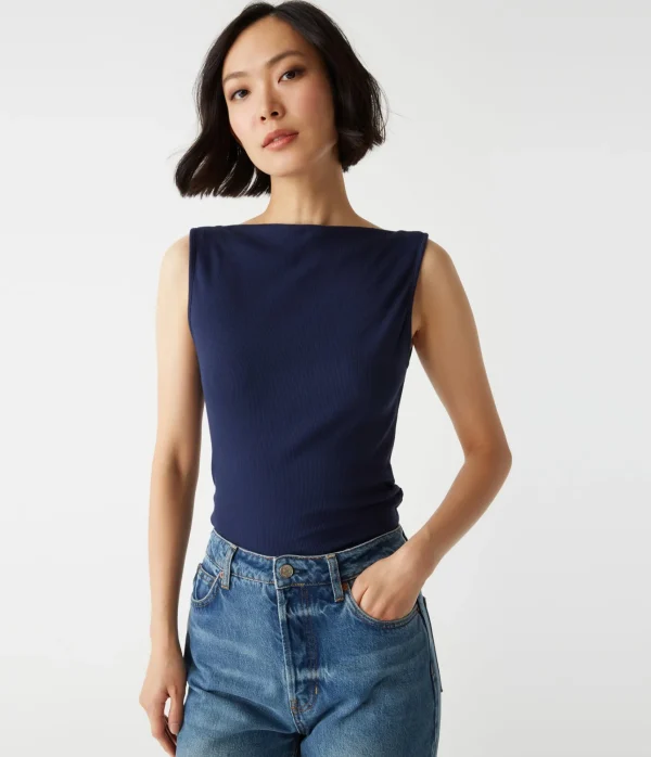 Michael Stars Coco Ruched Tank- Tank Tops | Ultra Rib T-Shirts