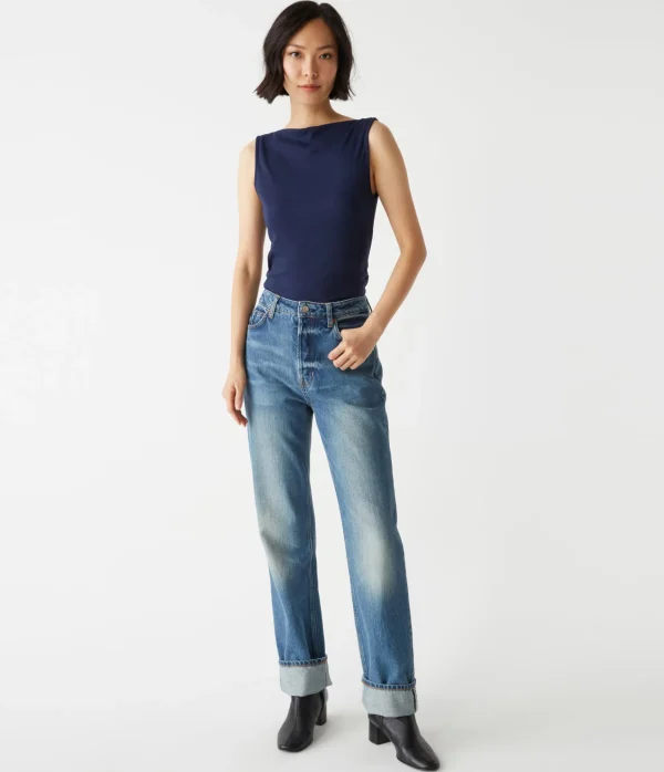 Michael Stars Coco Ruched Tank- Tank Tops | Ultra Rib T-Shirts