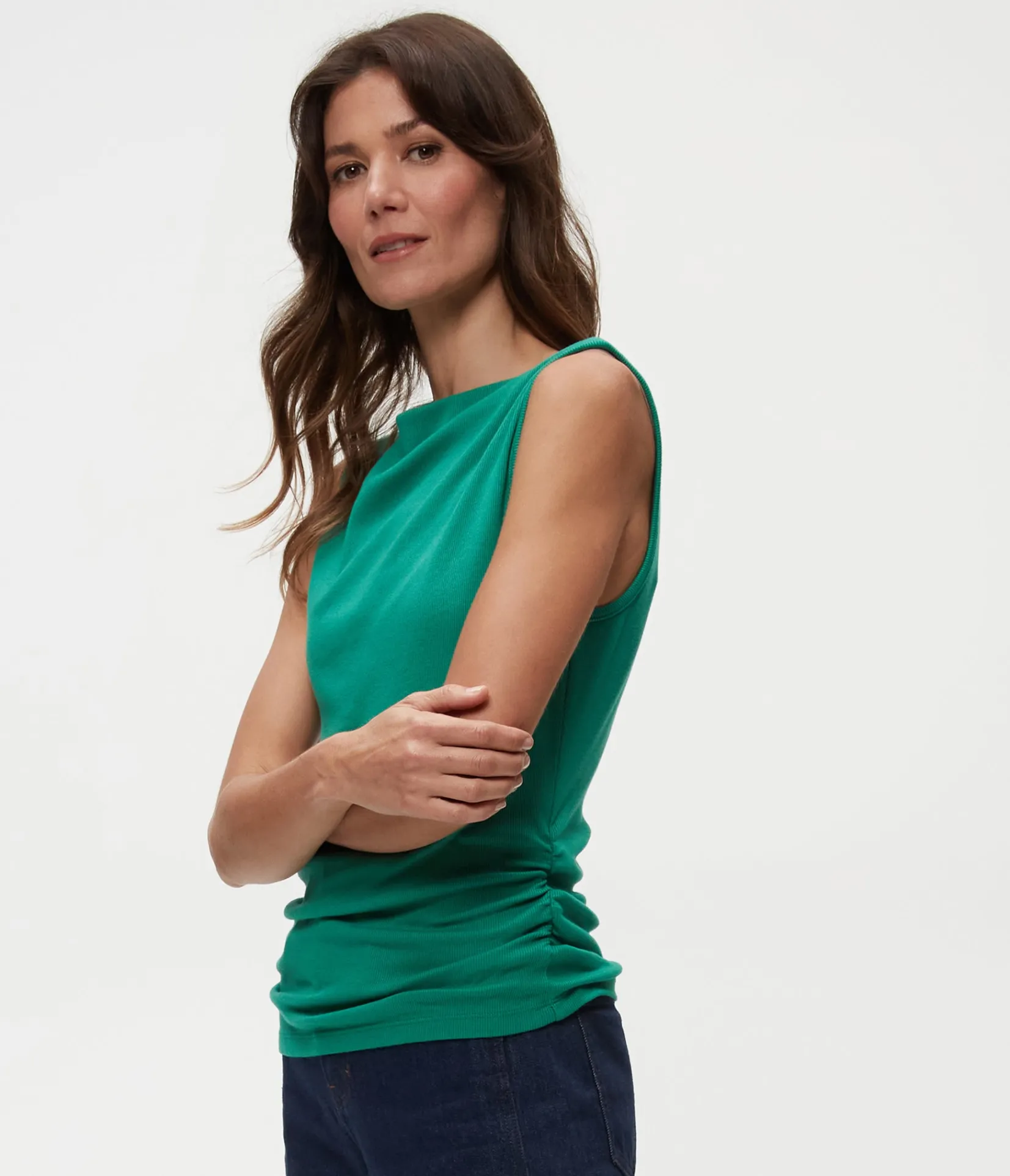 coco_ruched_tank_14.webp Michael Stars Coco Ruched Tank- Tank Tops | Ultra Rib T-Shirts