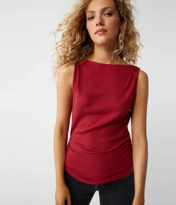 Michael Stars Coco Ruched Tank- Tank Tops | Ultra Rib T-Shirts
