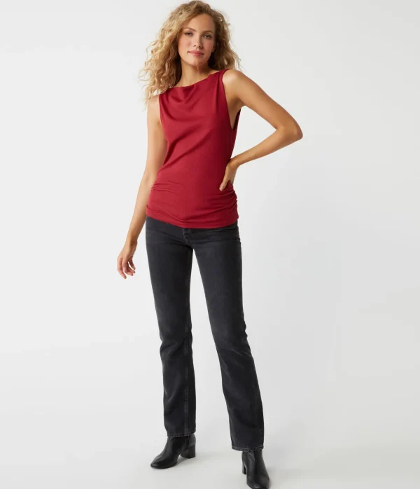 Michael Stars Coco Ruched Tank- Tank Tops | Ultra Rib T-Shirts
