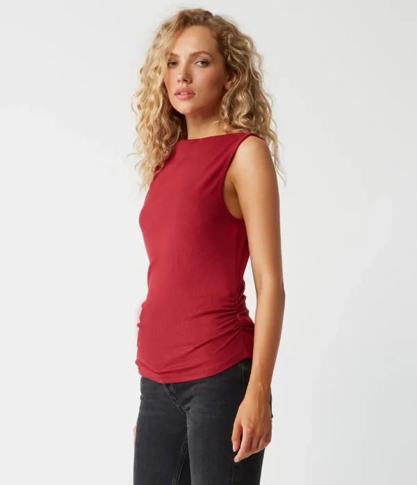 Michael Stars Coco Ruched Tank- Tank Tops | Ultra Rib T-Shirts