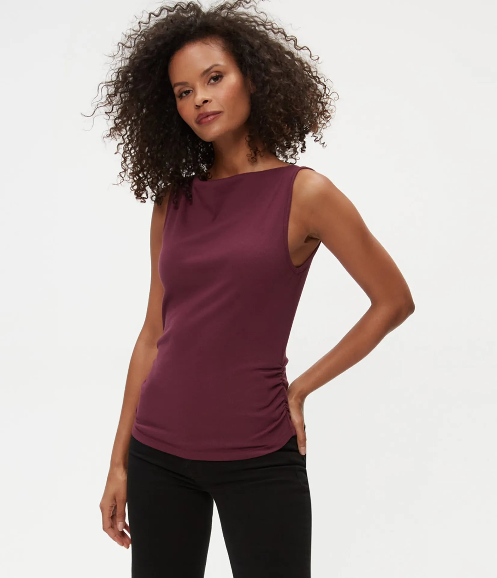 coco_ruched_tank_20.webp Michael Stars Coco Ruched Tank- Tank Tops | Ultra Rib T-Shirts