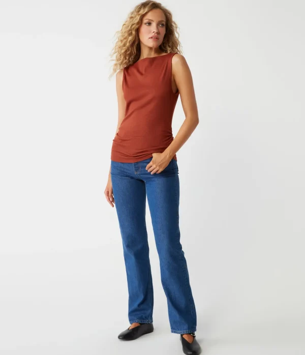 Michael Stars Coco Ruched Tank- Tank Tops | Ultra Rib T-Shirts