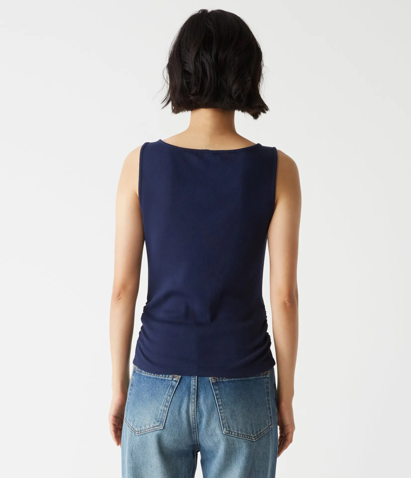 coco_ruched_tank_3.webp Michael Stars Coco Ruched Tank- Tank Tops | Ultra Rib T-Shirts