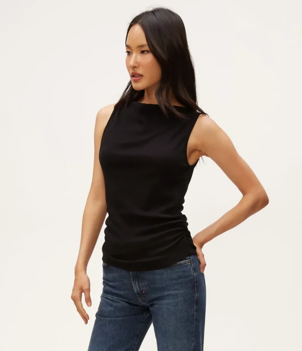 Michael Stars Coco Ruched Tank- Tank Tops | Ultra Rib T-Shirts