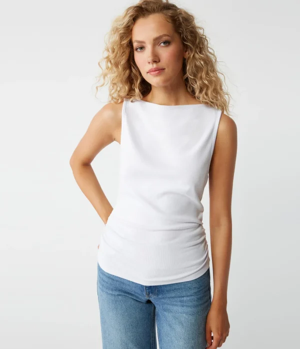 Michael Stars Coco Ruched Tank- Tank Tops | Ultra Rib T-Shirts