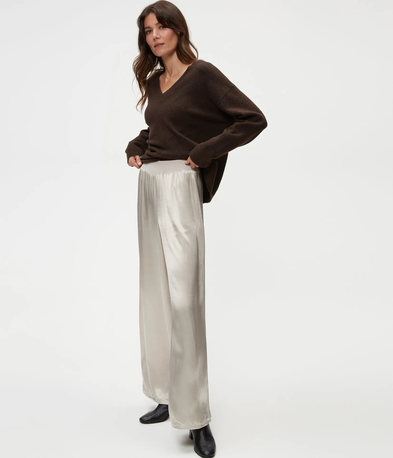 cyrus_satin_pant_14.webp Michael Stars Cyrus Satin Pant- Pants, Shorts & Skirts