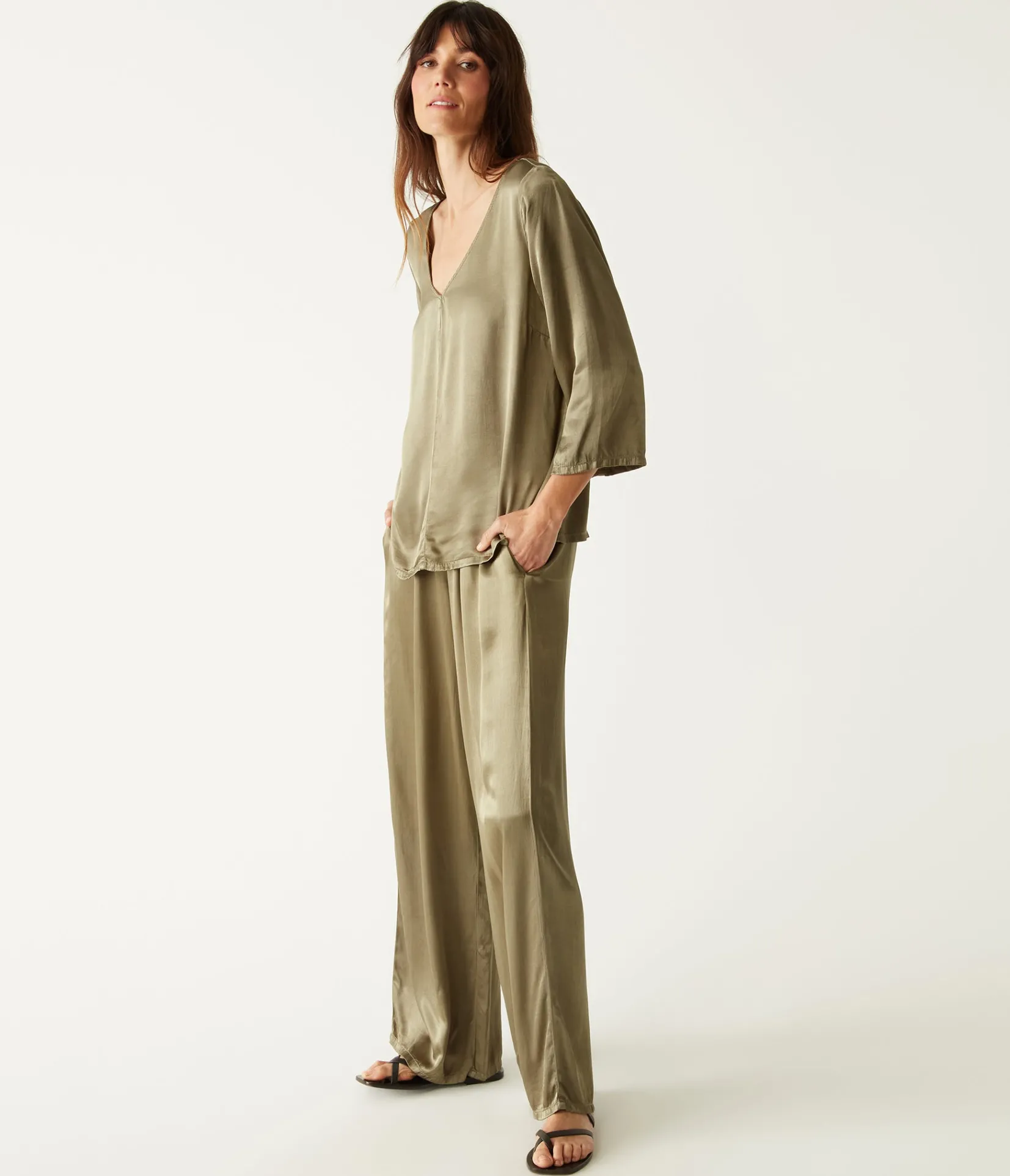 cyrus_satin_pant_17.webp Michael Stars Cyrus Satin Pant- Pants, Shorts & Skirts