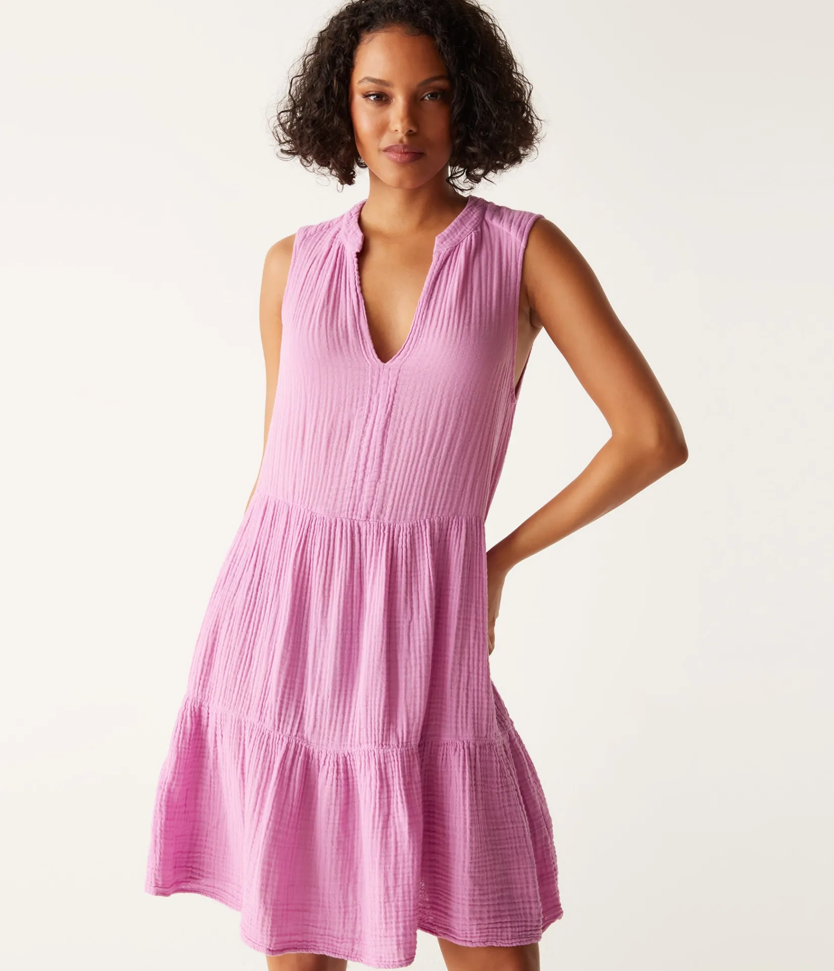 daisy_gauze_dress_20.webp Michael Stars Daisy Gauze Dress- Dresses | Knee Length Dresses