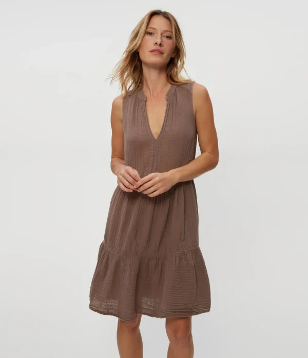 Michael Stars Daisy Gauze Dress- Dresses | Knee Length Dresses