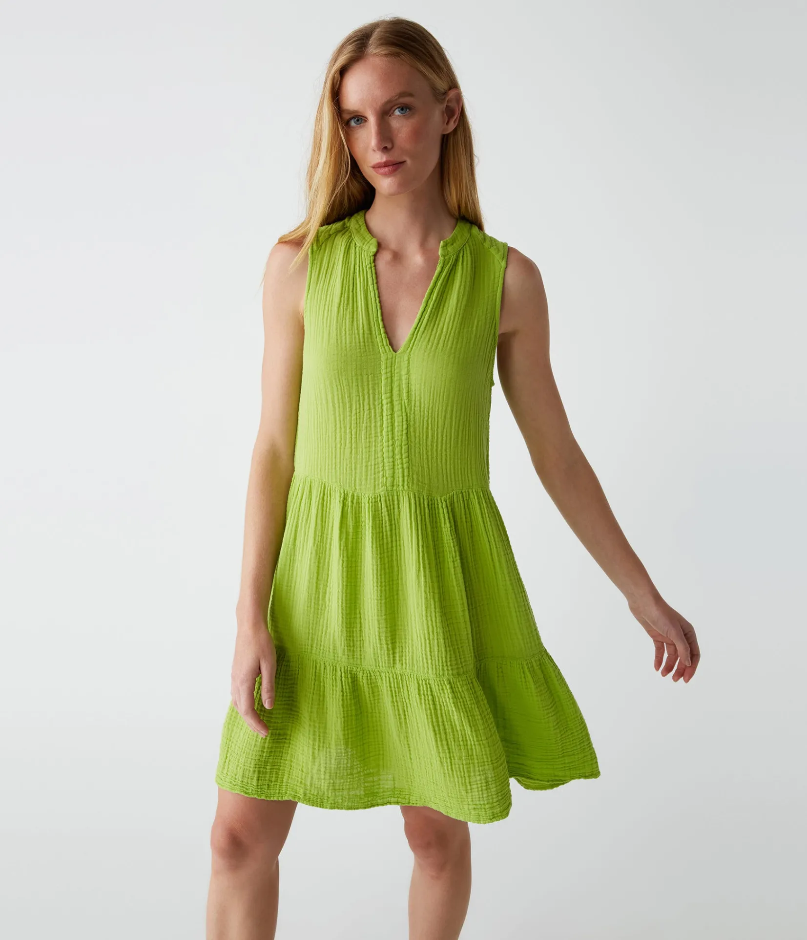 daisy_gauze_dress_29.webp Michael Stars Daisy Gauze Dress- Dresses | Knee Length Dresses