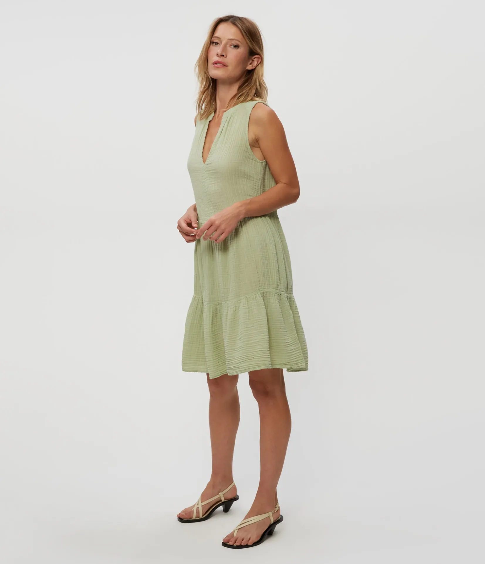 daisy_gauze_dress_3.webp Michael Stars Daisy Gauze Dress- Dresses | Knee Length Dresses