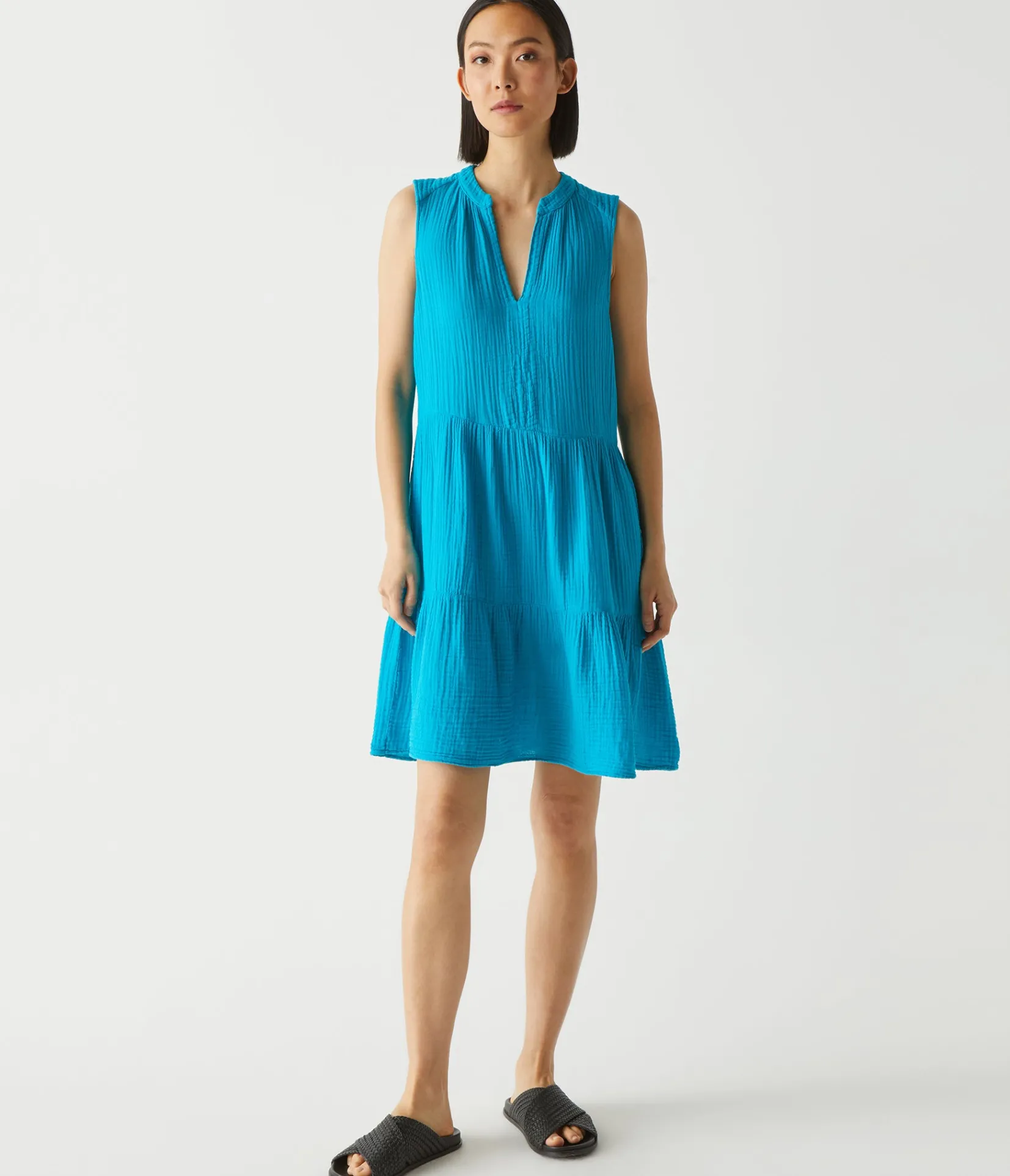 daisy_gauze_dress_34.webp Michael Stars Daisy Gauze Dress- Dresses | Knee Length Dresses