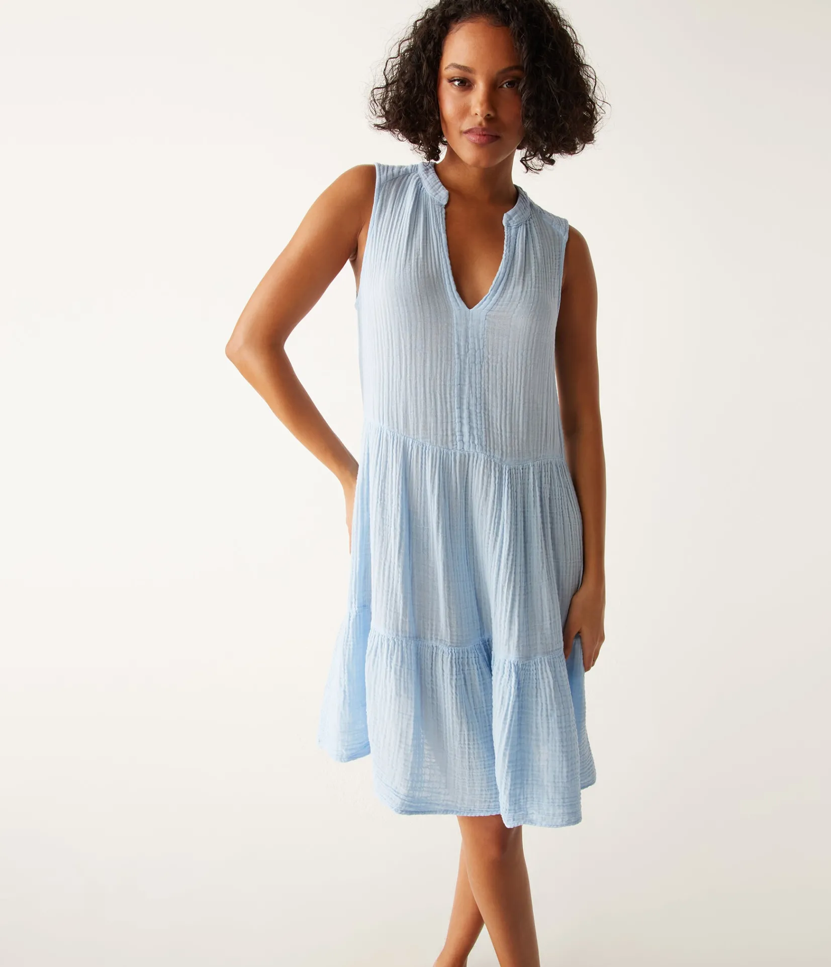 daisy_gauze_dress_41.webp Michael Stars Daisy Gauze Dress- Dresses | Knee Length Dresses