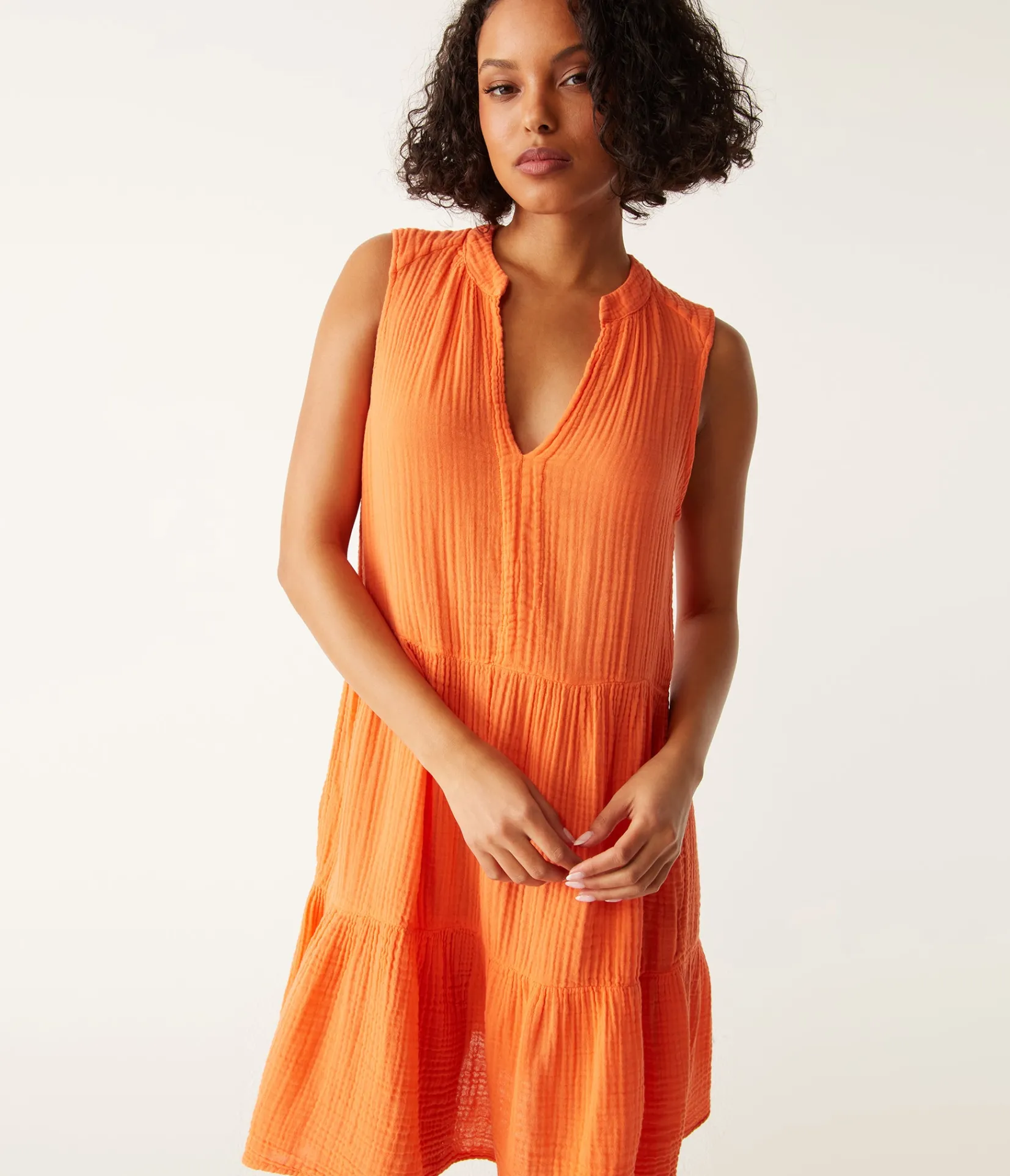 daisy_gauze_dress_45.webp Michael Stars Daisy Gauze Dress- Dresses | Knee Length Dresses
