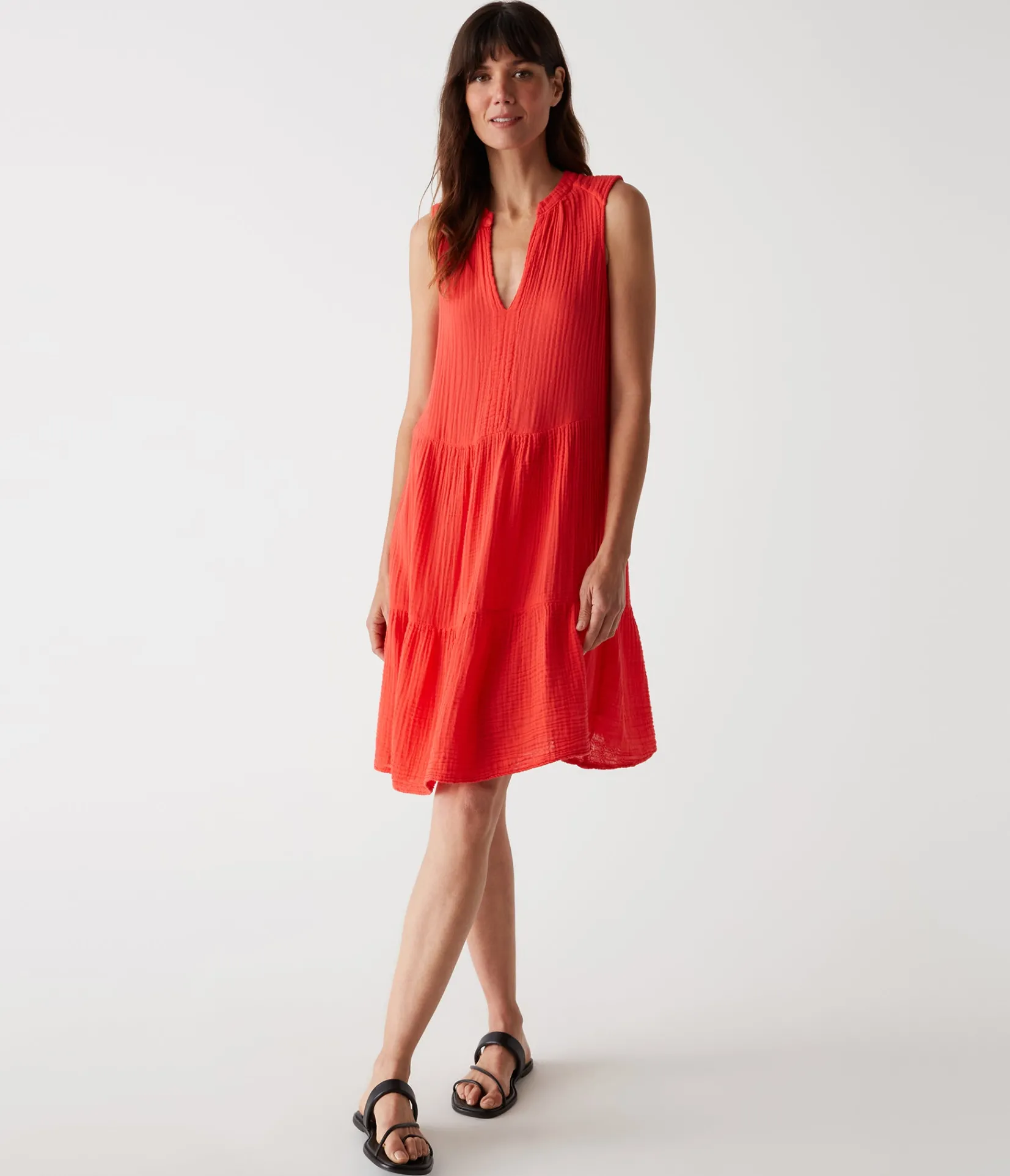 daisy_gauze_dress_54.webp Michael Stars Daisy Gauze Dress- Dresses | Knee Length Dresses