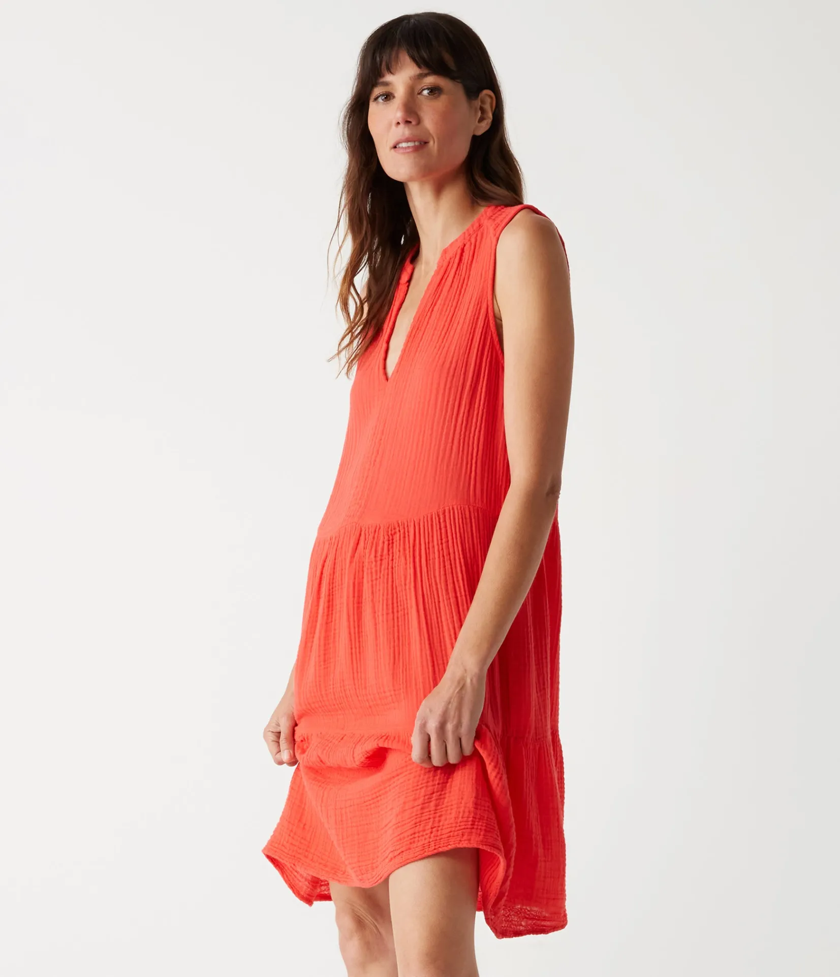 daisy_gauze_dress_55.webp Michael Stars Daisy Gauze Dress- Dresses | Knee Length Dresses