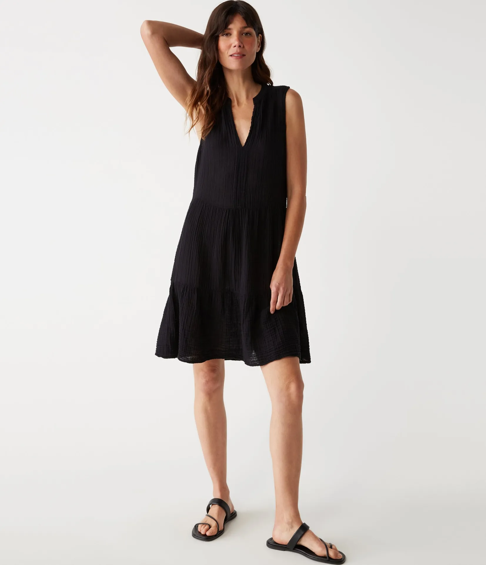 daisy_gauze_dress_6.webp Michael Stars Daisy Gauze Dress- Dresses | Knee Length Dresses
