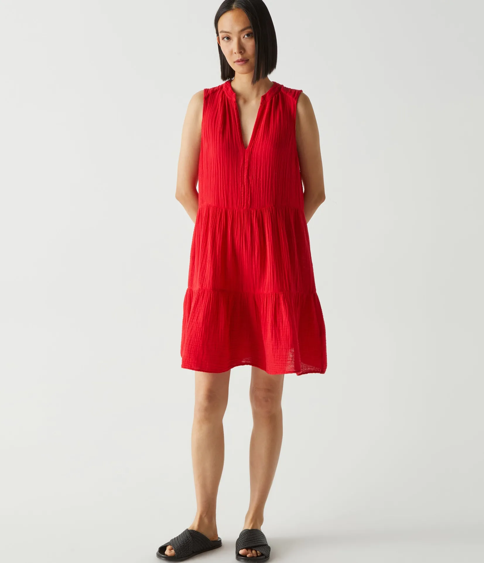 daisy_gauze_dress_66.webp Michael Stars Daisy Gauze Dress- Dresses | Knee Length Dresses