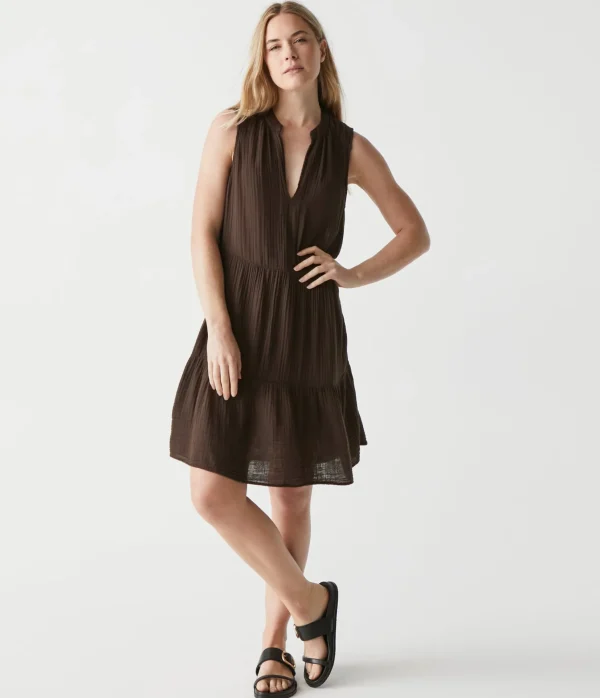 Michael Stars Daisy Gauze Dress- Dresses | Knee Length Dresses