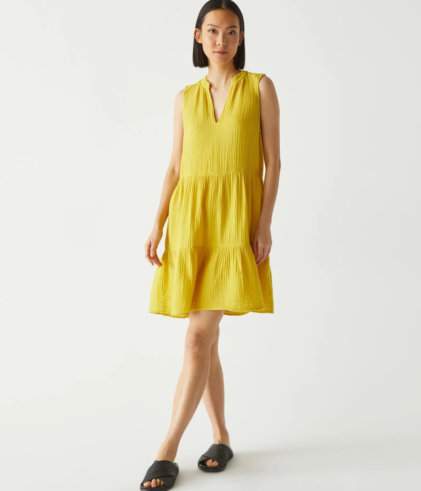 daisy_gauze_dress_75.webp Michael Stars Daisy Gauze Dress- Dresses | Knee Length Dresses