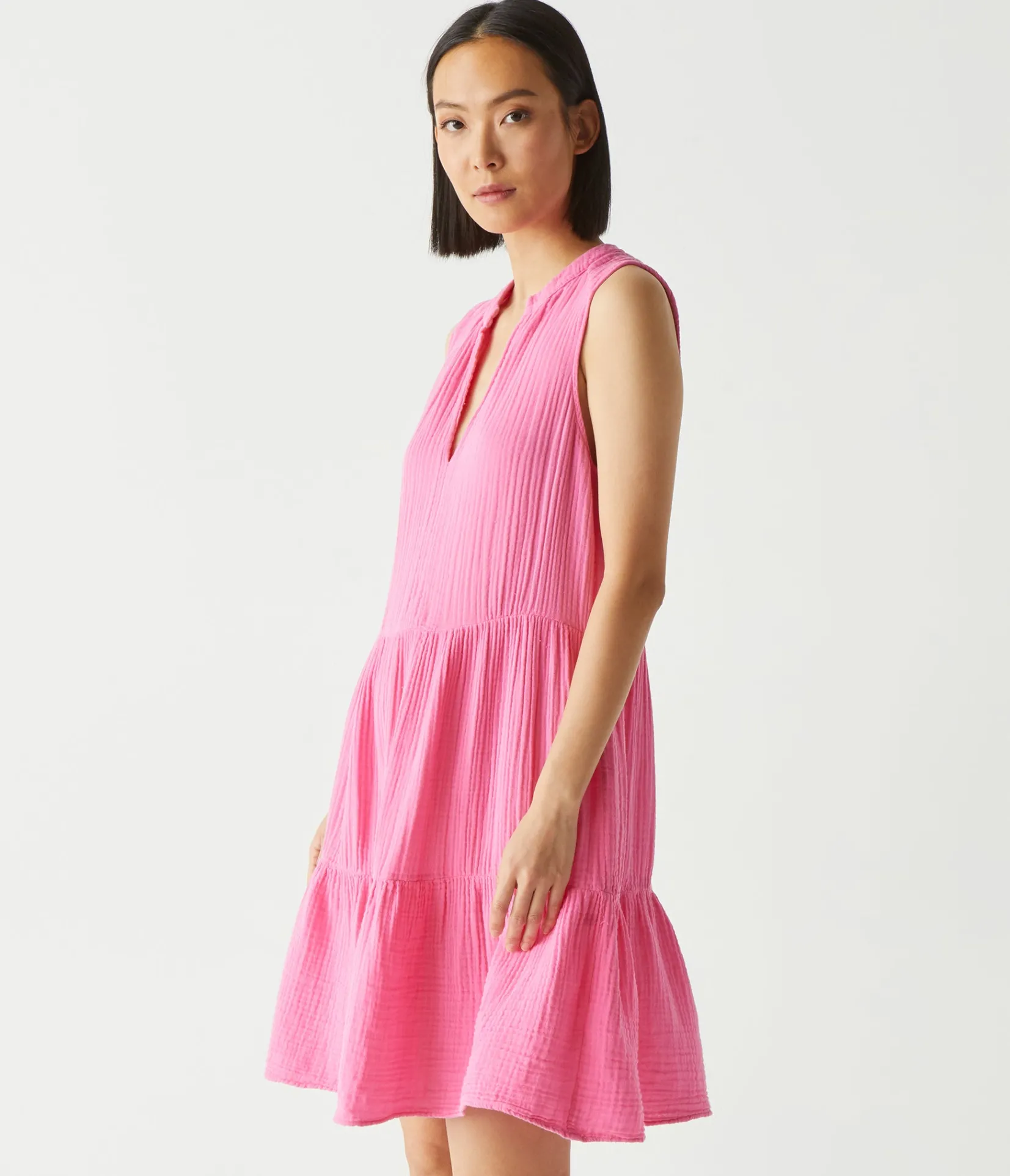 daisy_gauze_dress_79.webp Michael Stars Daisy Gauze Dress- Dresses | Knee Length Dresses