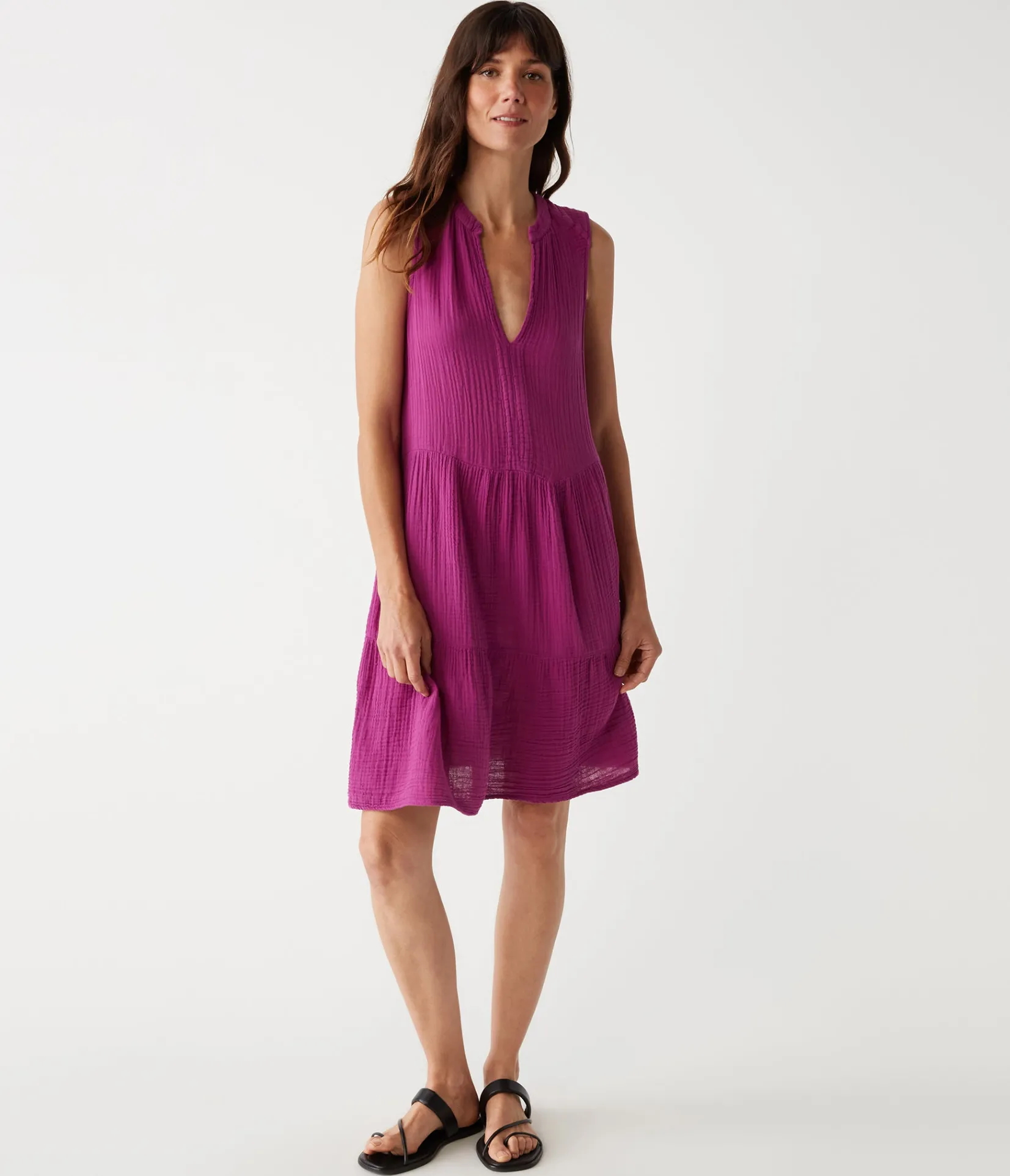 daisy_gauze_dress_94.webp Michael Stars Daisy Gauze Dress- Dresses | Knee Length Dresses