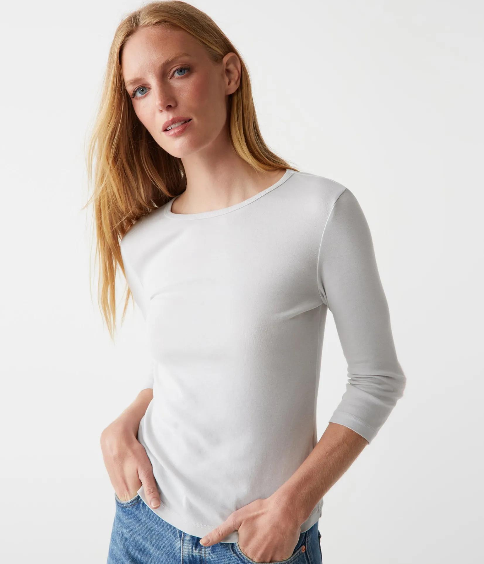 dakota__sleeve_tee_0.webp Michael Stars Dakota 3/4 Sleeve Tee- T-Shirts | Supima Cotton T-Shirts