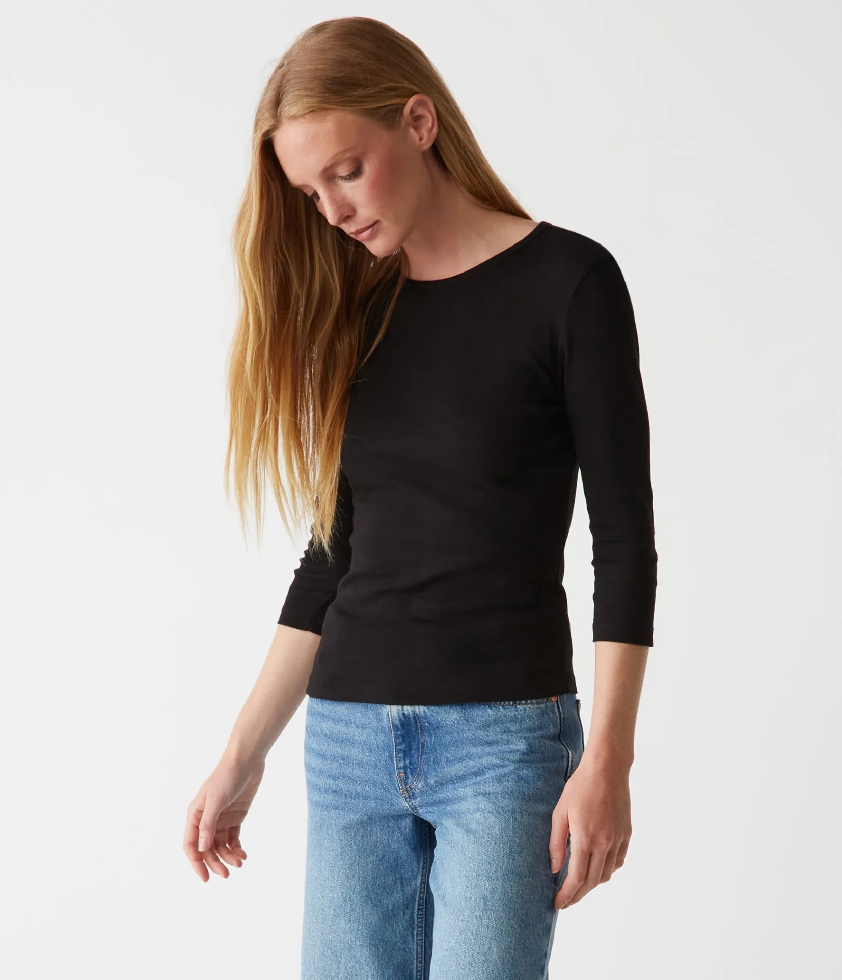 dakota__sleeve_tee_13.webp Michael Stars Dakota 3/4 Sleeve Tee- T-Shirts | Supima Cotton T-Shirts