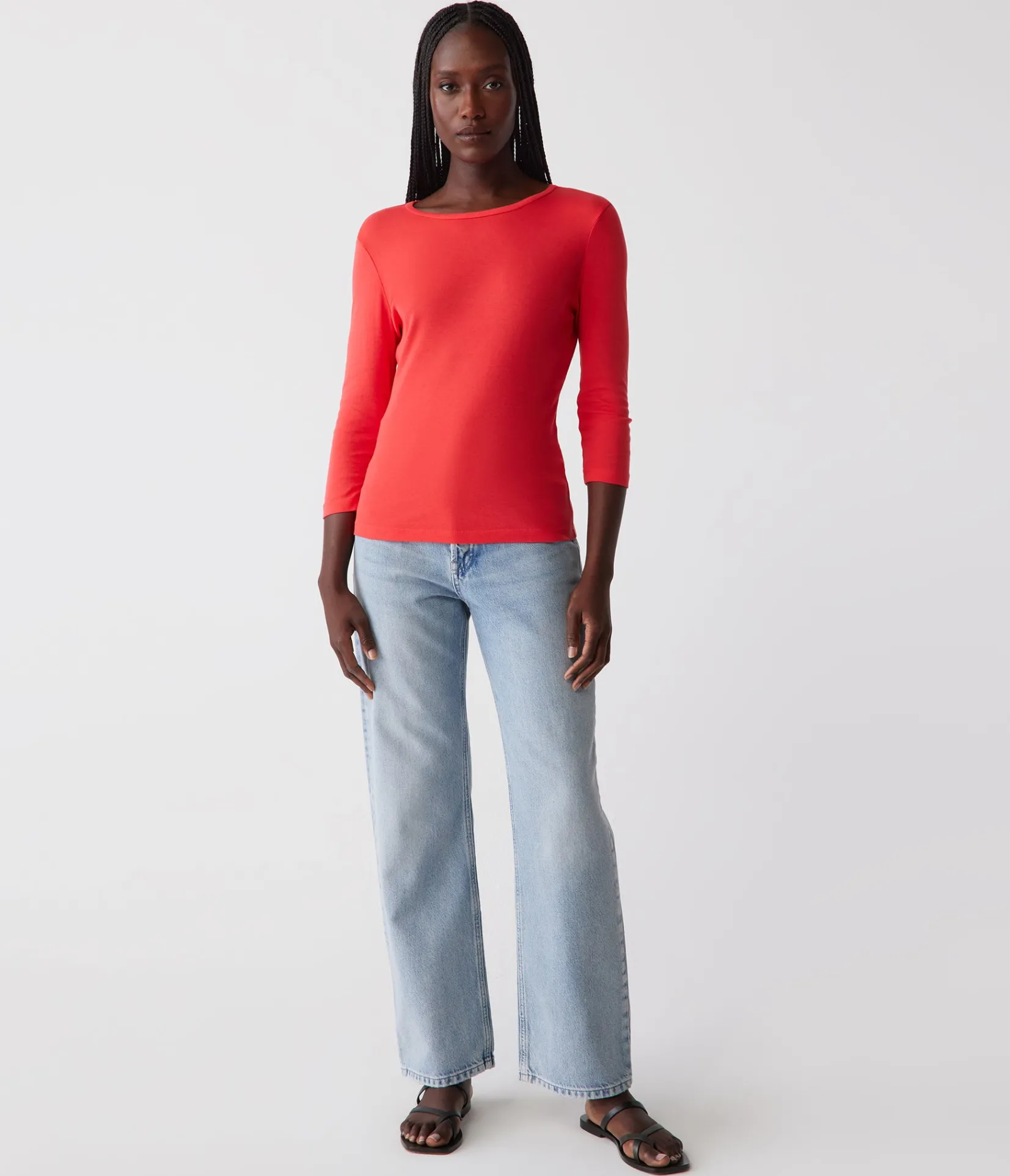 dakota__sleeve_tee_20.webp Michael Stars Dakota 3/4 Sleeve Tee- T-Shirts | Supima Cotton T-Shirts