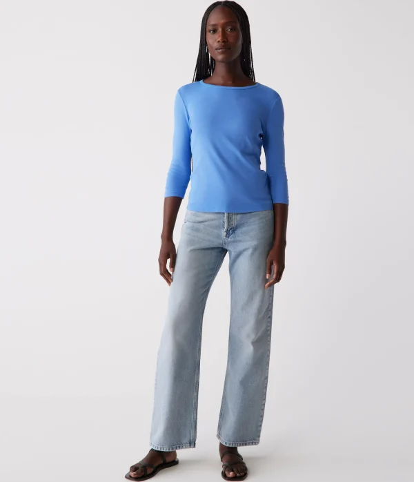 Michael Stars Dakota 3/4 Sleeve Tee- T-Shirts | Supima Cotton T-Shirts