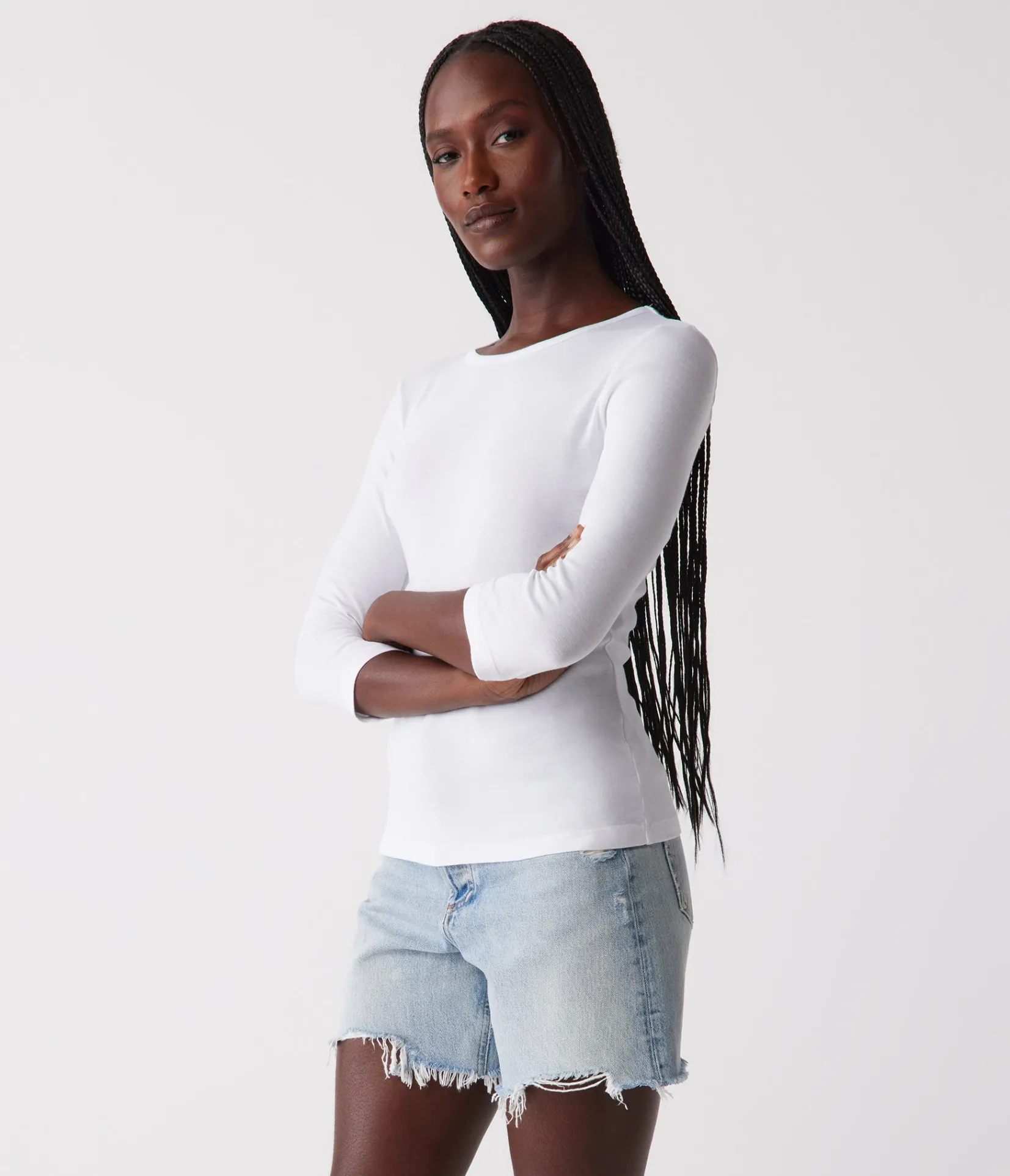 dakota__sleeve_tee_9.webp Michael Stars Dakota 3/4 Sleeve Tee- T-Shirts | Supima Cotton T-Shirts