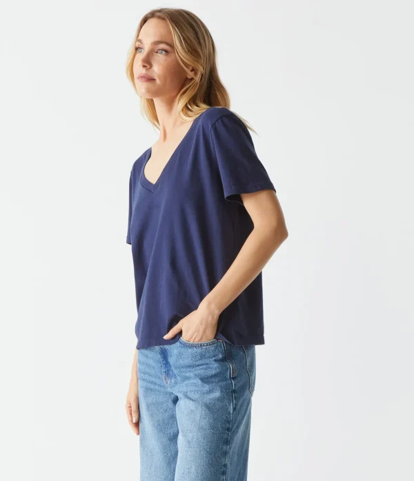 Michael Stars Daria V-Neck Tee- T-Shirts | Daily T-Shirts
