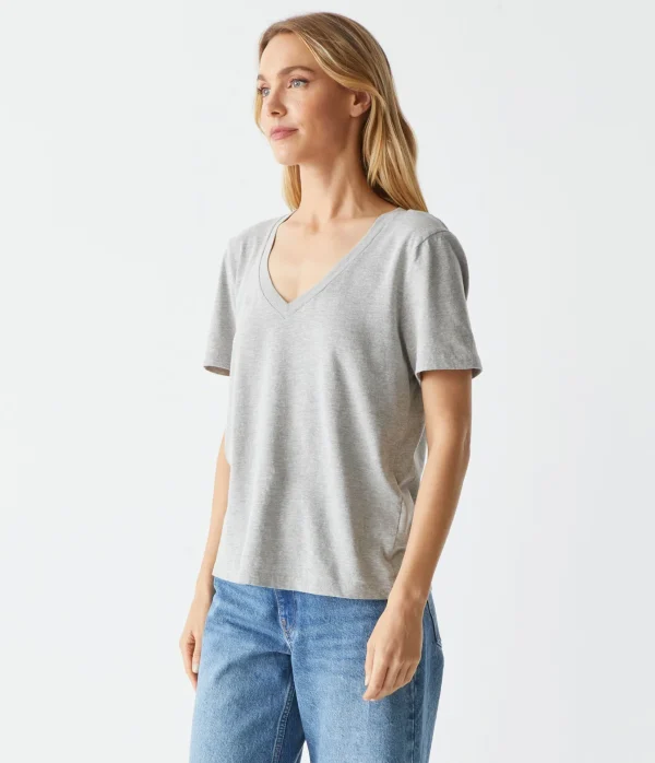 Michael Stars Daria V-Neck Tee- T-Shirts | Daily T-Shirts