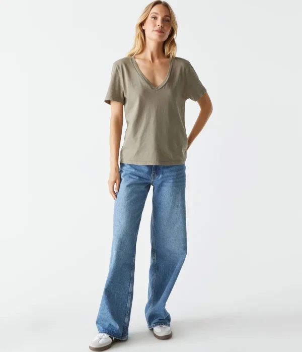 Michael Stars Daria V-Neck Tee- T-Shirts | Daily T-Shirts