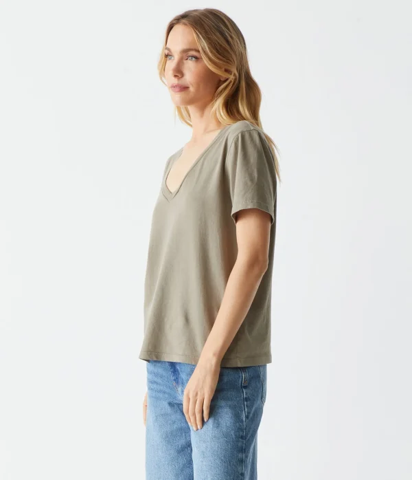 Michael Stars Daria V-Neck Tee- T-Shirts | Daily T-Shirts