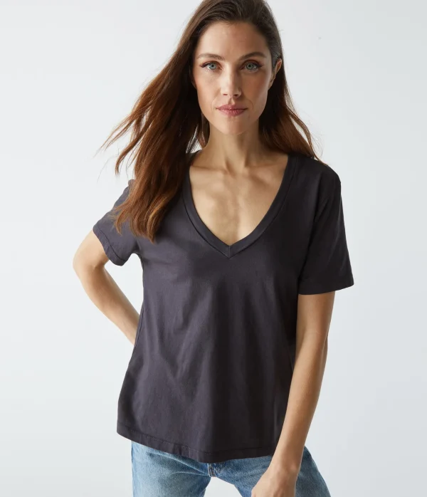 Michael Stars Daria V-Neck Tee- T-Shirts | Daily T-Shirts