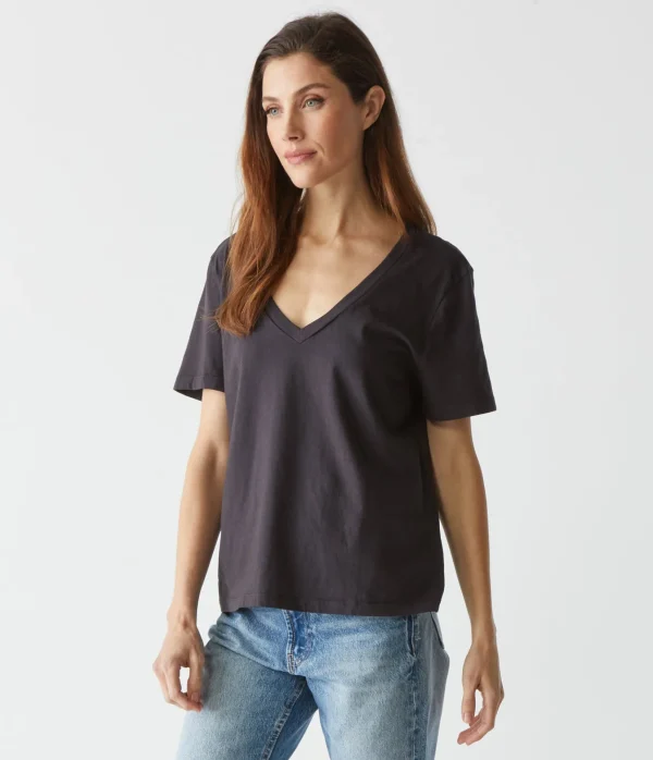 Michael Stars Daria V-Neck Tee- T-Shirts | Daily T-Shirts