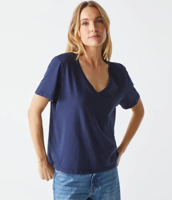 Michael Stars Daria V-Neck Tee- T-Shirts | Daily T-Shirts
