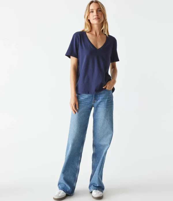 Michael Stars Daria V-Neck Tee- T-Shirts | Daily T-Shirts