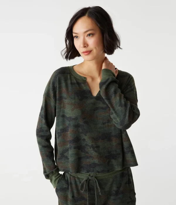 Michael Stars Delia Camo Thermal- T-Shirts | Loungewear