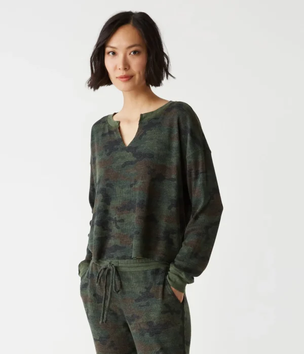 Michael Stars Delia Camo Thermal- T-Shirts | Loungewear