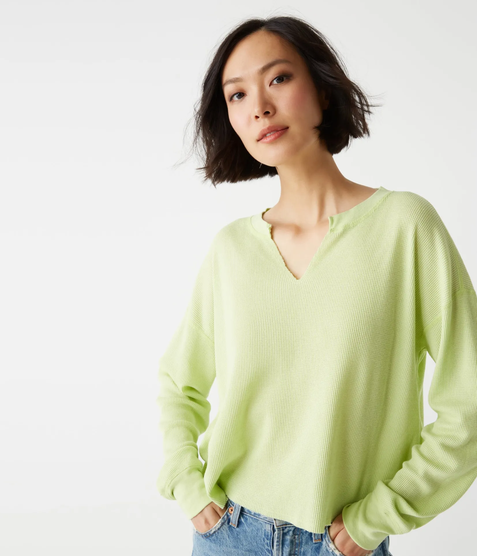 delia_thermal_tee_0.webp Michael Stars Delia Thermal Tee- T-Shirts | Loungewear