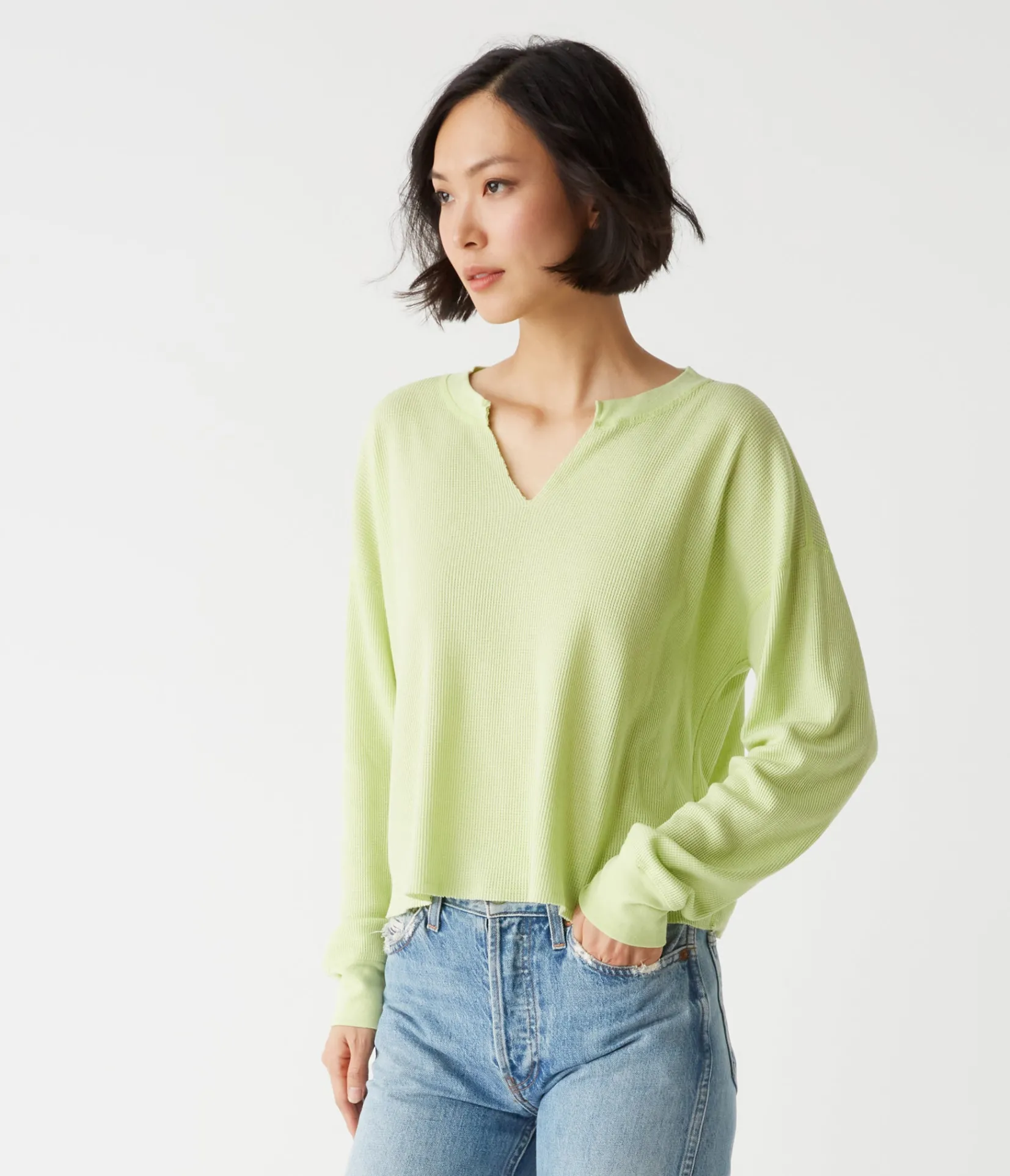 delia_thermal_tee_2.webp Michael Stars Delia Thermal Tee- T-Shirts | Loungewear