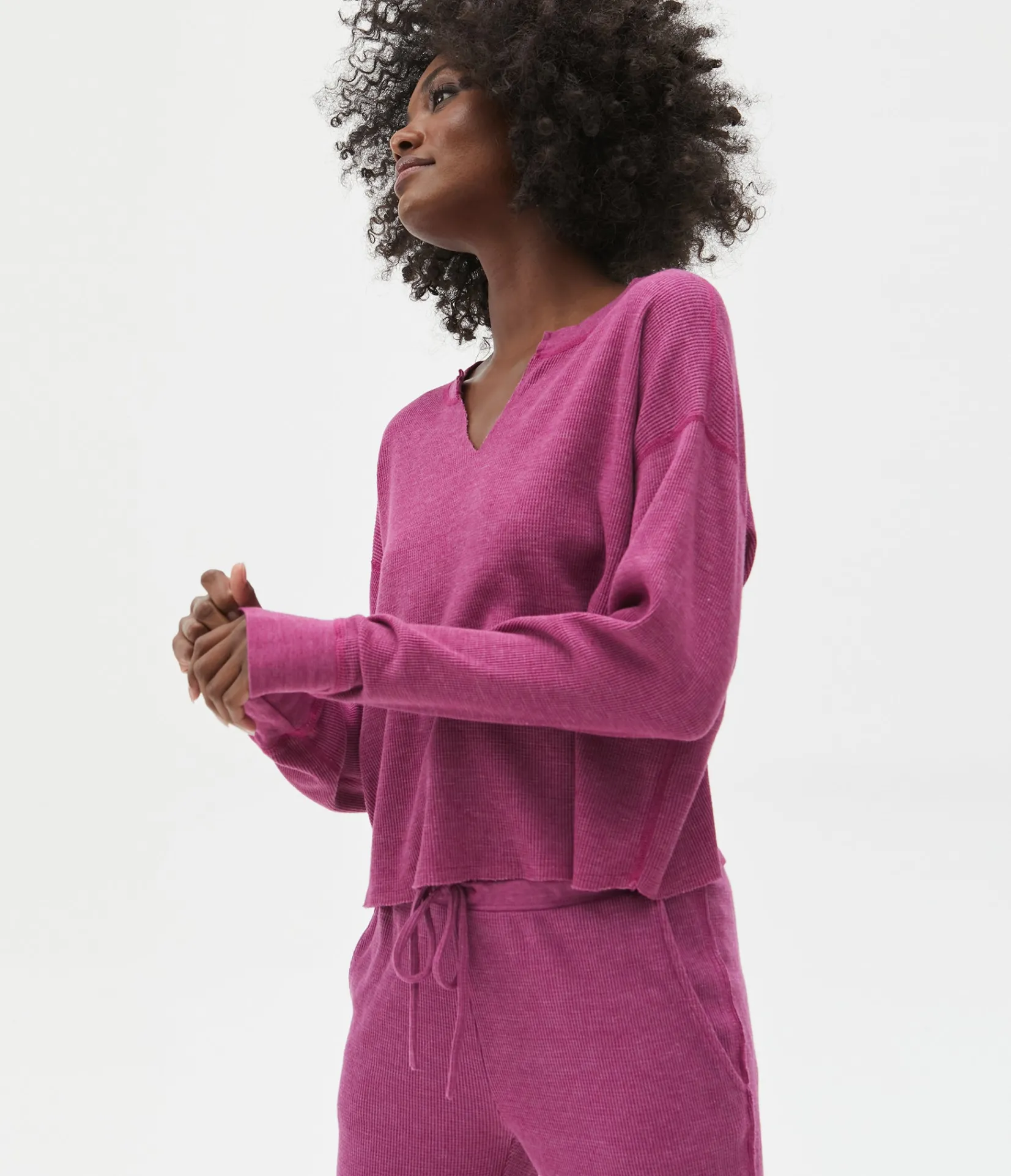 delia_thermal_tee_25.webp Michael Stars Delia Thermal Tee- T-Shirts | Loungewear