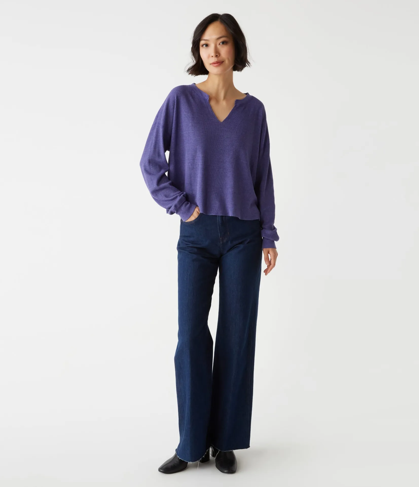 delia_thermal_tee_5.webp Michael Stars Delia Thermal Tee- T-Shirts | Loungewear