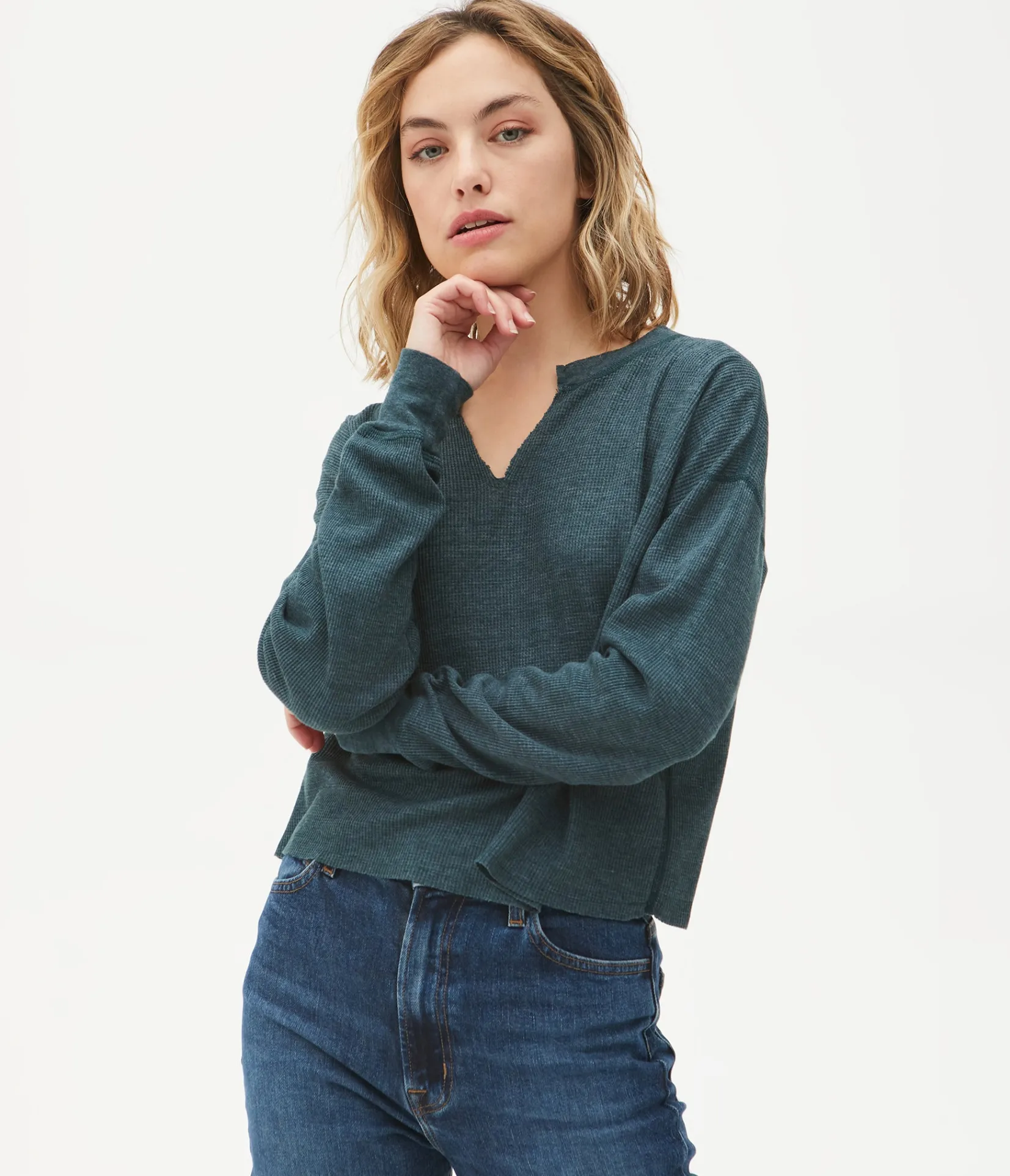 delia_thermal_tee_54.webp Michael Stars Delia Thermal Tee- T-Shirts | Loungewear