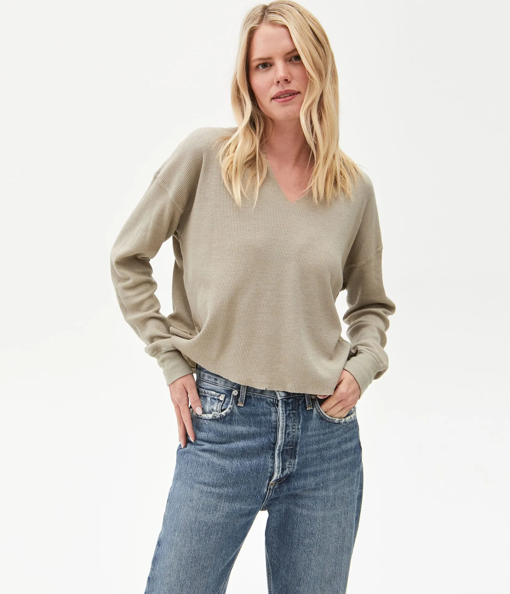 delia_thermal_tee_57.webp Michael Stars Delia Thermal Tee- T-Shirts | Loungewear